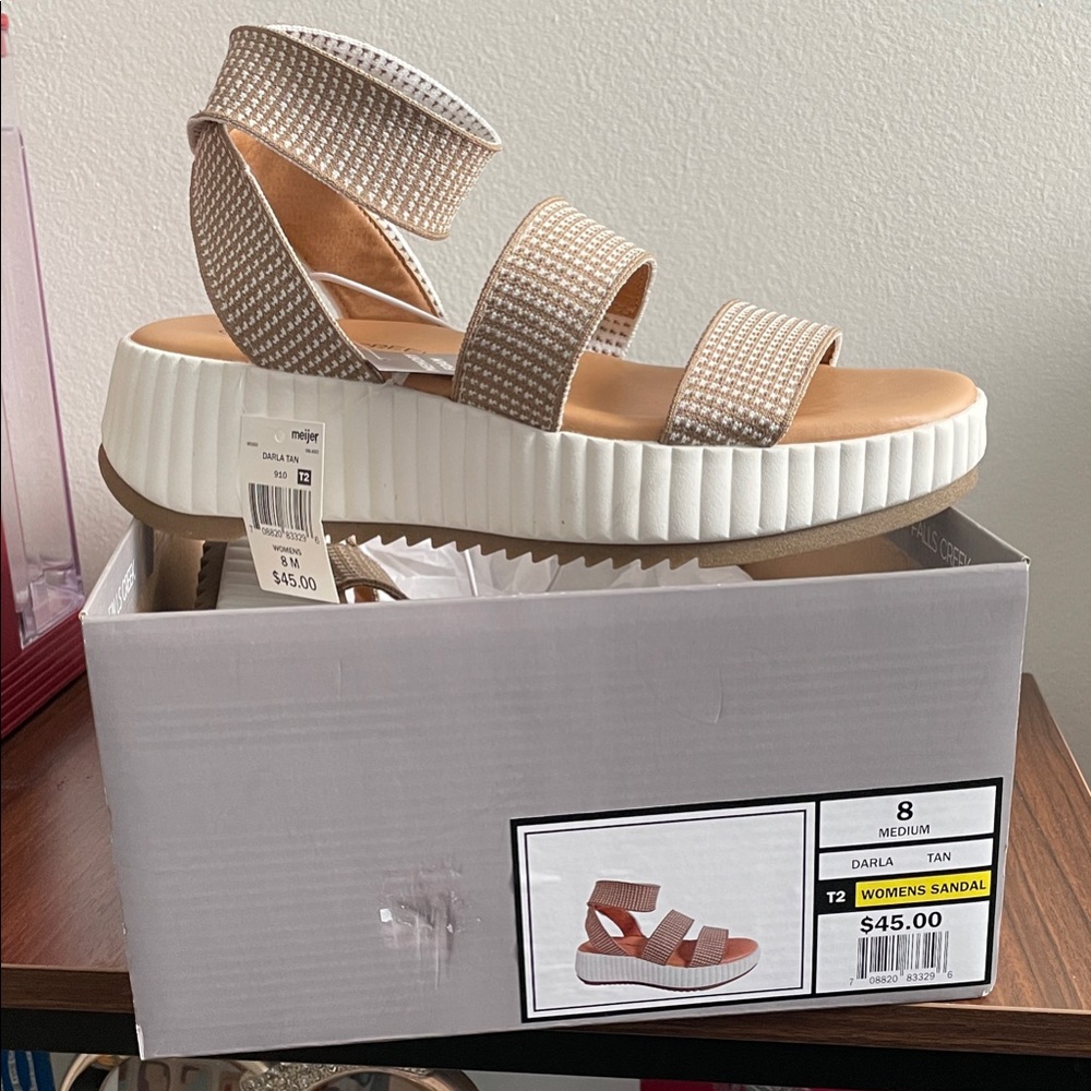 Beige Strappy Platform /wedge Sandals